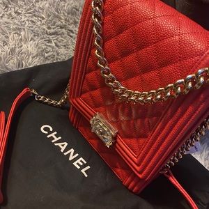 New 100% Authentic Chanel Boy Flap (red)!